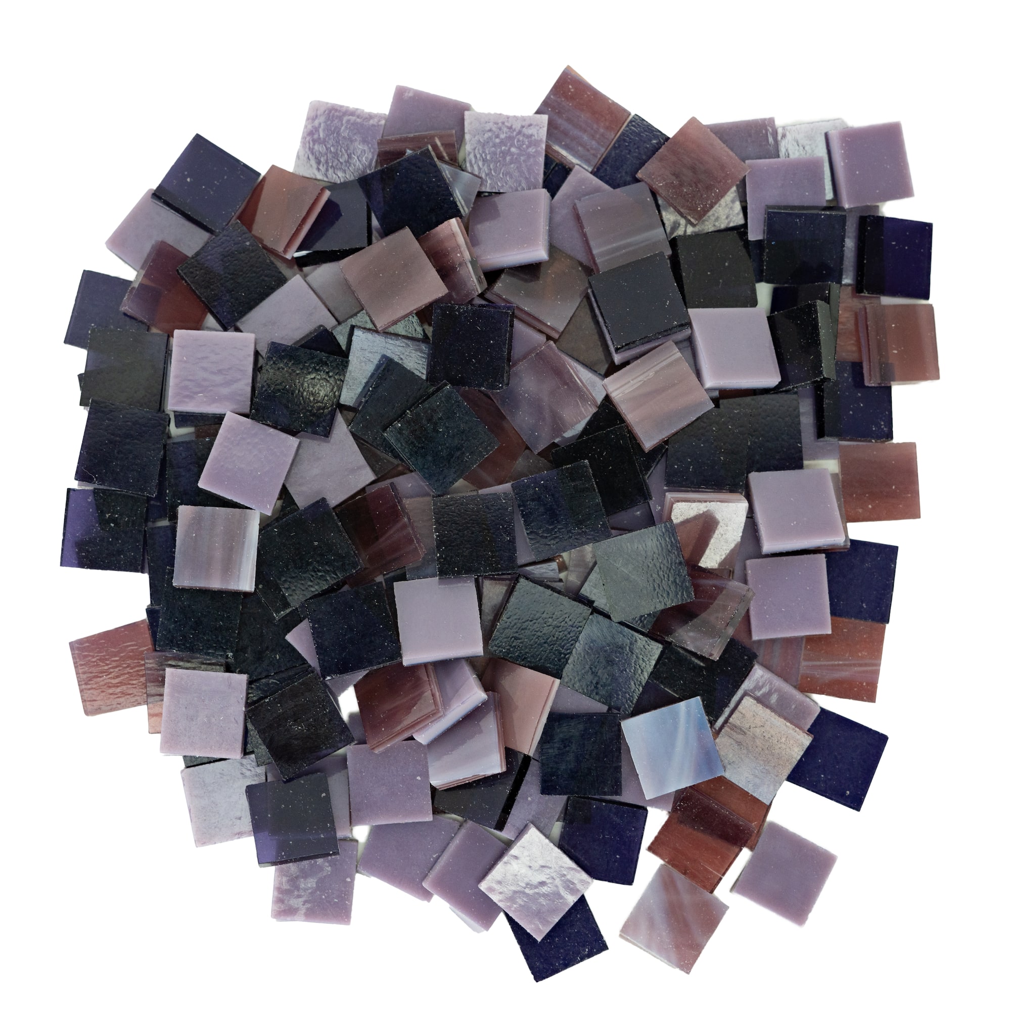 Small Purple Mosaic Stained Glass Squares, 8oz.